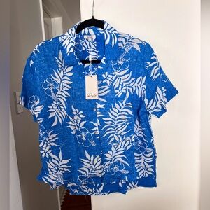 Rails Realme Blue and White Casual Button Down Line Shirt